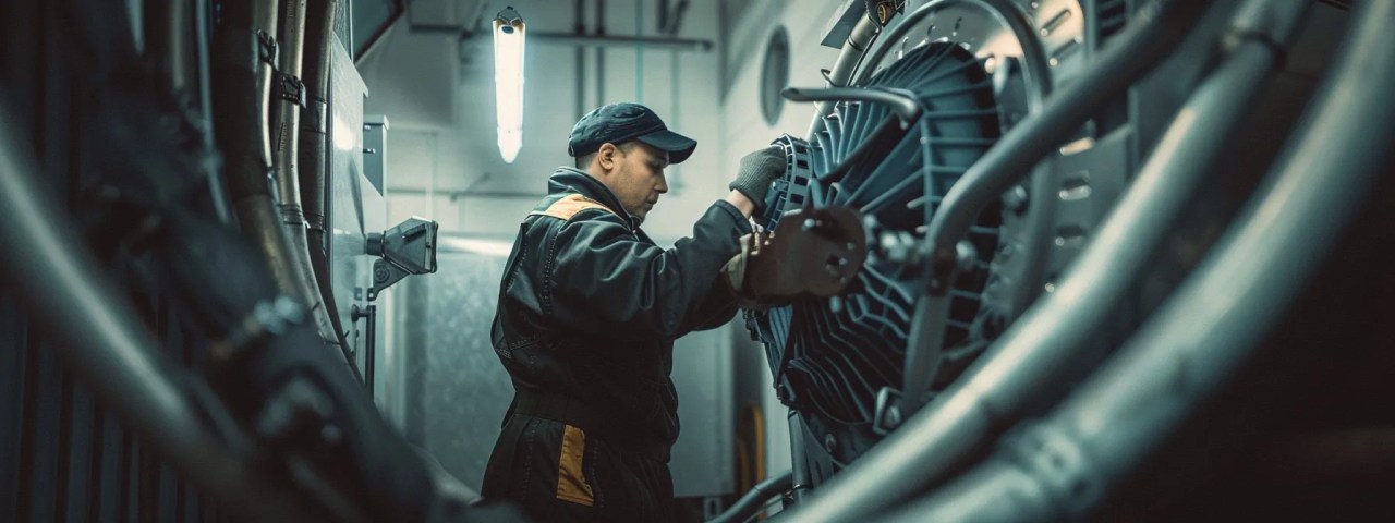 air conditioning, a skilled technician repairing a lar
