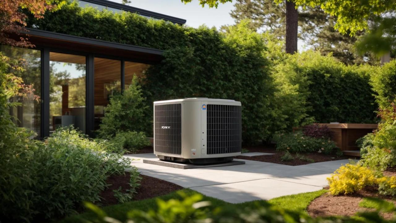 air conditioning, a pristine modern hvac unit gleams in a